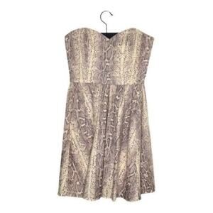 Jay Godfrey Womens Dress Size 0 Strapless Snakeskin Print Mini Lined Formal
